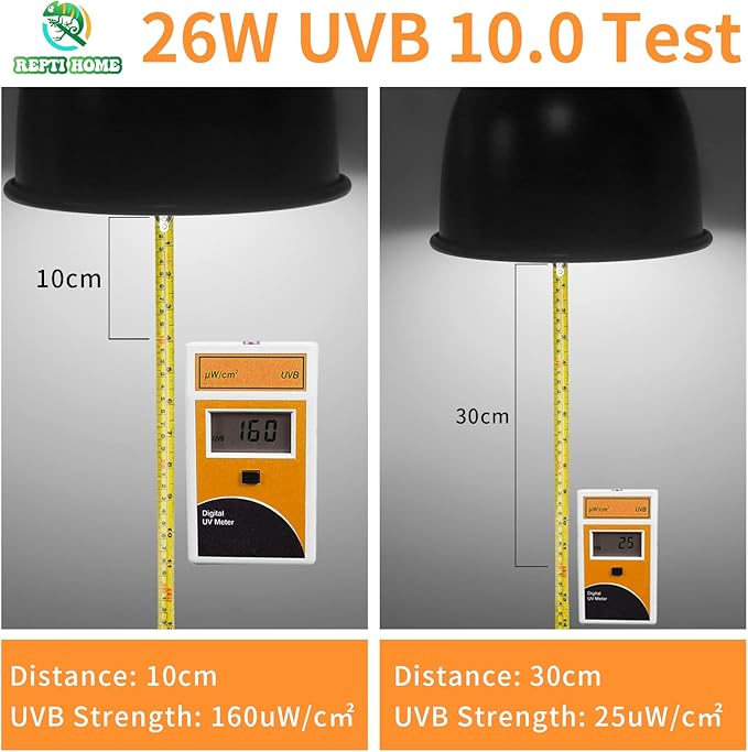 UVB Reptile Light 10.0, 26W Desert UVA UVB Bulb for Reptiles, Compact Desert Terrarium Lamp, Reptile UVB Light Bulb for Bearded Dragon, Lizard, Tortoise, Snake, Gecko