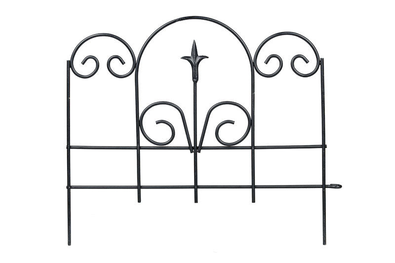 Panacea 16 in. L X 18 in. H Steel Black Garden Fence 89382
