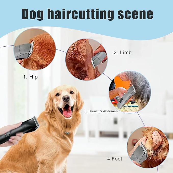 4PCS Dog Grooming Blades Compatible with Andis,Oster A5,Wahl km10 Dog Clippers,Detachable Dog Clipper Replacement Blade for Dog Cat Horse Animal Size -#10+4FC+5FC+7FC