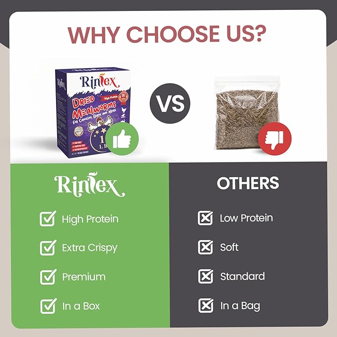 Dried Mealworms 10 lbs - More Protein Than Black Soldier Fly Larvae for Chickens (BSFL) - Wild Bird Seed for Outside Feeders - Worms for Chickens, Wild Birds, Bluebirds, Woodpeckers
