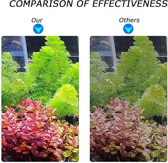 LED Aquarium Light Full Spectrum Clip Fish Tank Light Plants Light 360° Adjustable 2 Light Bar Super-Bright 13.2W Suitable for 20-75 Gal Fish Tank