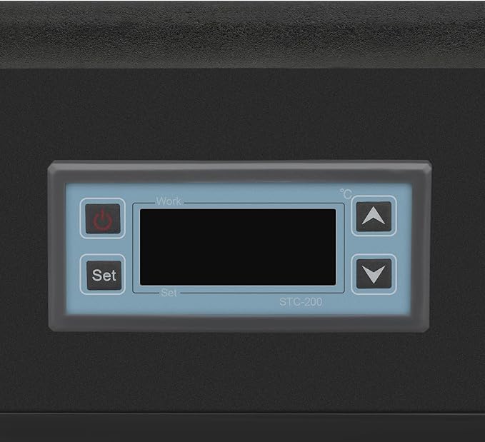 Reptile Pet Breeding Box, 31.5x15.75x15.75in PVC Reptile Terrarium Tanks, R-eptile Lounge Habitat with Intelligent Thermostat (Below 104℉) & Glass Sliding Door, LCD, External Switches, Black