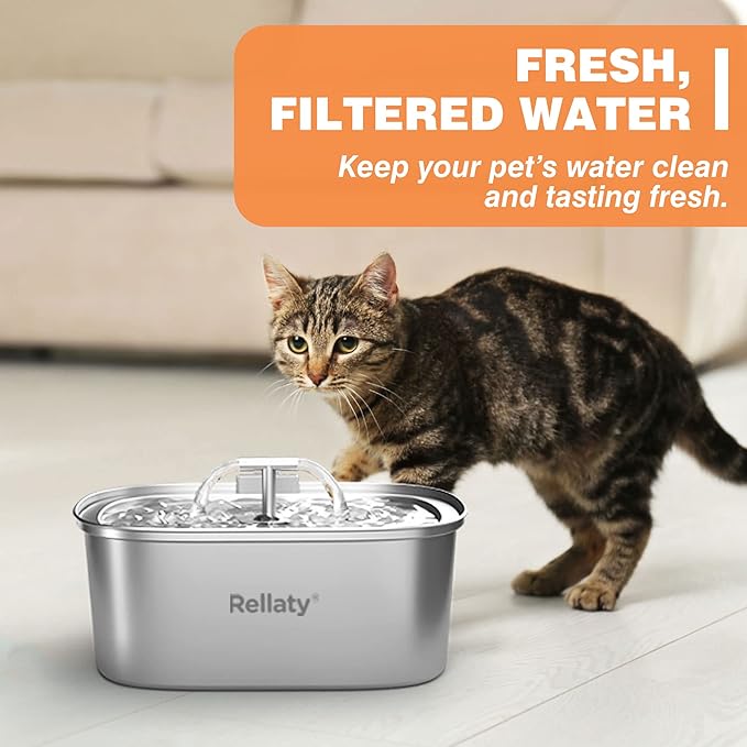 Official Cat Water Fountain Filters Replacement & Pre-Filter Sponges for 3.2L/108oz Automatic Pet Fountain Dog Water Fountain (12 Carbon Filter and 12 sponges)