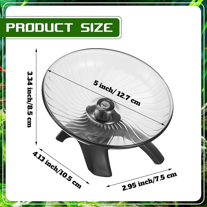 Poen Hermit Crabs Exercise Wheel Toy 4.13 x 2.95 x 3.34 Inch Silent Hermit Crab Running Tank Accessories Hamster Wheel Flying Saucer Small Animal Running Wheels(4.13 x 2.95 x 3.34 Inch)