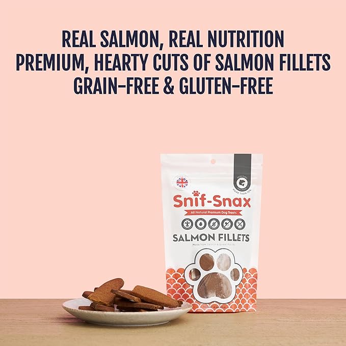 Snif-Snax Salmon Fillets Dog Treats 3 Pack – All Natural Human Grade Grain Free Training & Reward – High Protein Salmon Sticks for Dogs, Healthy Puppy Treats, Soft Jerky-Style Strips