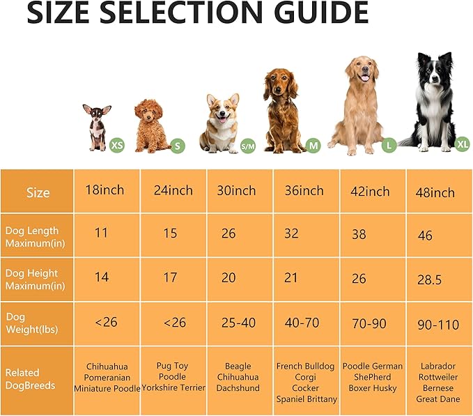 FDW Dog Crate 48-Inch Dog Cage Foldable Metal Kennel with Leakproof Tray Foldable Design Indoor Outdoor Use for XL Large Dogs,Dark Black