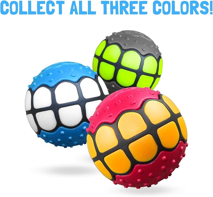 Dog Balls Toys - Squeaky Fetch Rubber Funny Ball Gifts for Large Medium Dogs (Pink Yellow)