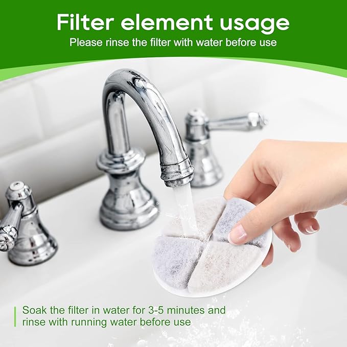 Cat Fountain Filters, 8 Pack Pet Water Fountain Filter Replacement Compatible with 101 oz Cat Water Dispenser