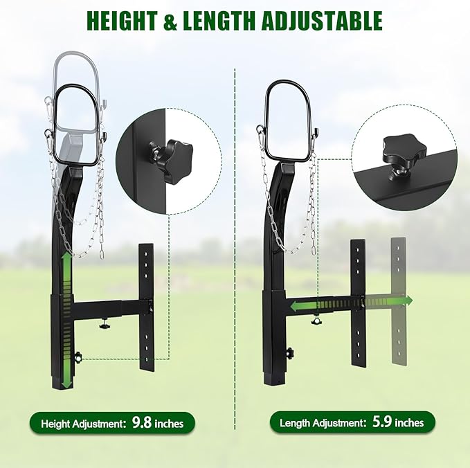 Livestock Stand 9.8 inch Height Adjustable, Goat Stand 5.9 inch Length Adjustable，Metal Livestock Stand Attachment Nose Loop Headpiece, Trimming Stand for Goat & Sheep.