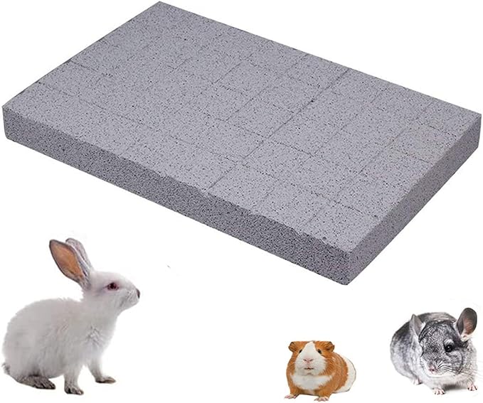 Hamiledyi Rabbit Scratch Foot Pads Bunny Grinding Claw Pad 1 PCS Natural Small Animal Hamster Lava Stone for Teeth Grinding Rabbit Scratching pad Chew Toy for Guinea Pig Rat Gerbil Chinchilla Hedgehog
