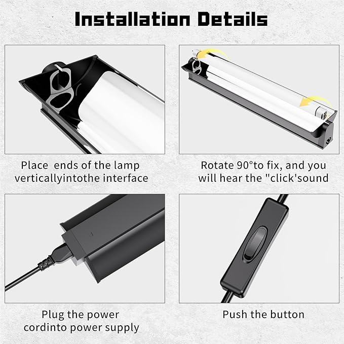 T5 UVB Reptile Lighting Fixture, UVB Light for Reptiles, 39W 5.0 UVB Lighting Combo Kit for Desert & Tropical Reptiles (Lizard, Bearded Dragon, Tortoise), 34INCH