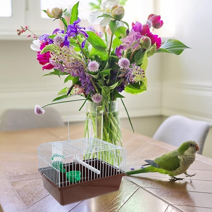 balacoo Portable Bird Cage with Food and Water Dispenser Spacious Travel Carrier for Parrots Lovebirds and Animals for Comfortable Travel and Outdoor Adventures