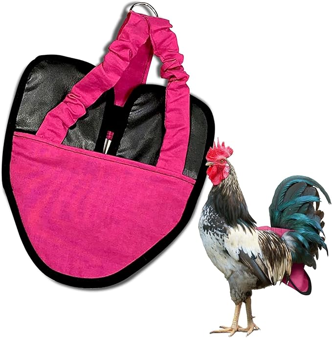Hen Holster Bird Diaper, Wrap Around - for Hens, Roosters, Ducks, Geese, Leak-Proof Design, Comfortable Fleece Strap Bird Harness with Sewn-in Liner, Secure Hook and Loop Closure - S/M, Pink