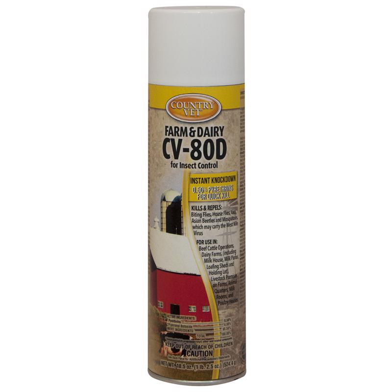 Country Vet Instant Knockdown CV-80D Farm & Dairy Insect Control Aerosol 18.5 oz 348318CVA, Pack of 6