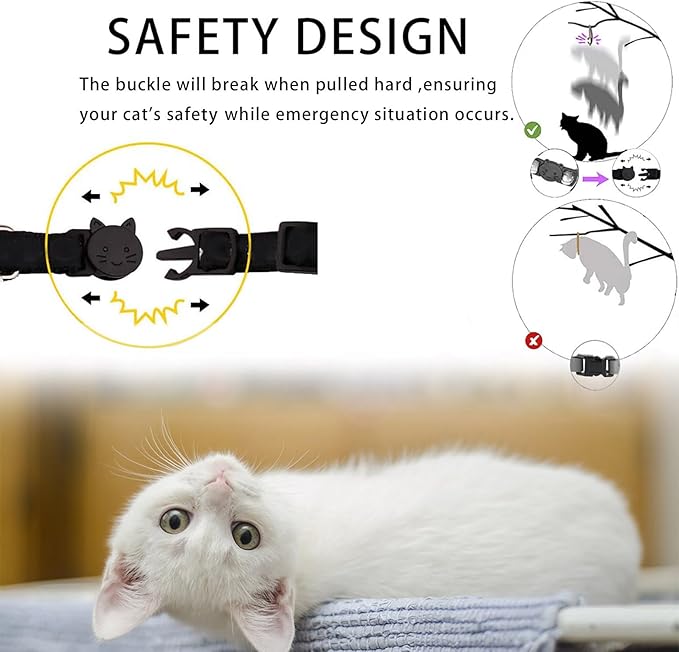 Breakaway Cat Collar with Airtag Holder,Kitten Collar with Apple Air Tag Holder and Bell for Girl Boy Cats, 0.4 Inches in Width and Lightweight. (Green Daisy)