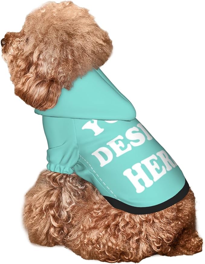 Dog Costume, Custom Dog Hoodie, Dog Name Costume Holiday Pet Pajamas Outfit, Personalized Pet Coat Costumes for Small Medium Large Dogs and Cats for Winter, Turquoise, M
