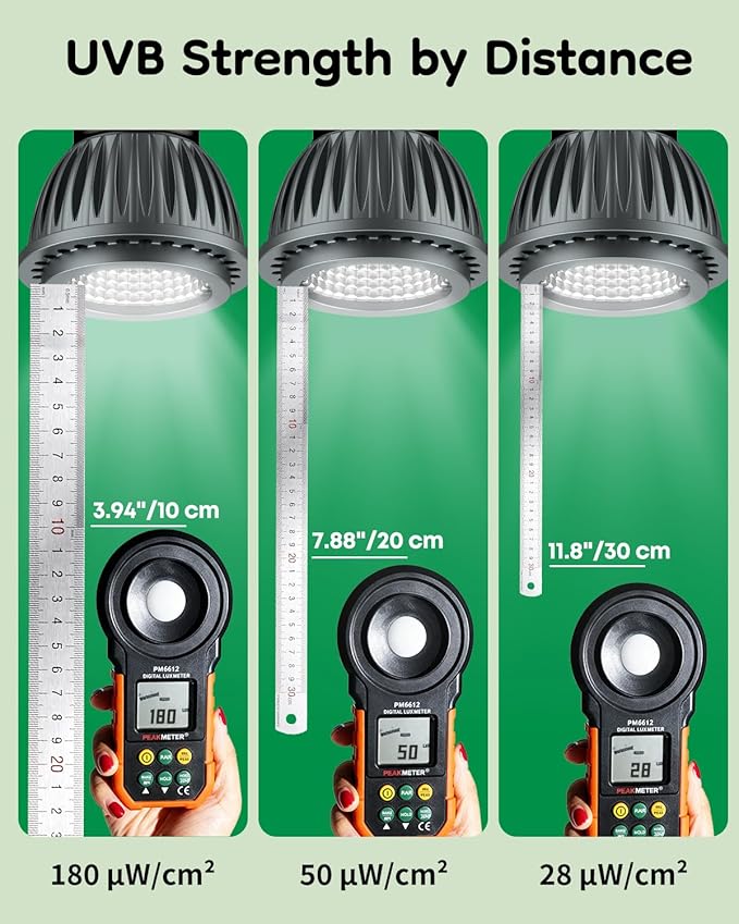 Pawfly UVB Light for Reptiles, 3 W 5.0 UVB Bulb, Tropical Reptile UVA UVB Lamp for Calcium & Vitamin D3 Synthesis, High Intensity LED Lamp for Turtle, Lizard & Red-Footed Tortoise