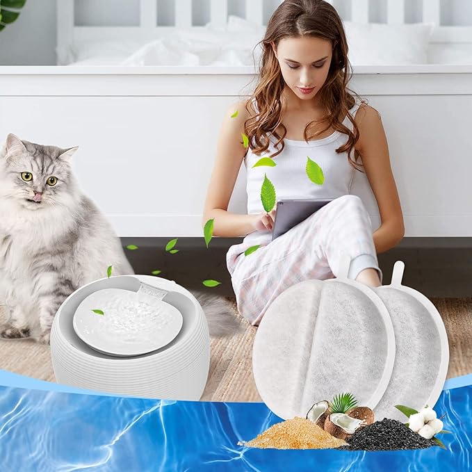 Cat Fountain Filter Replacement, 8 Pack Cat Water Fountain Filters, Pet Water Fountain Filter for Lite & Premium 84oz 2.5L Drinking Fountain