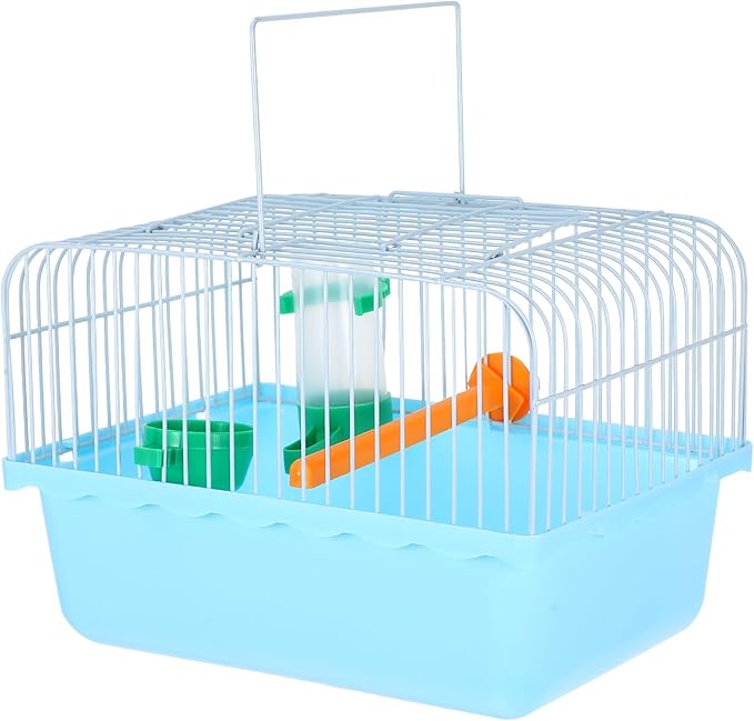 Small Bird Travel Cage:Portable Small Bird cage with Parrot Feeder Cups & Standing Perch for Parakeets Lovebirds Parrotlets