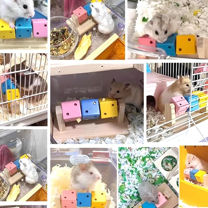 Rabbit Toys Bunny chew/Guinea Pig Toys Natural Timothy Hay Sticks Apple Wood Sticks Handmade for Guinea Pig Hamster Rat Chinchilla (TOY-1-18)