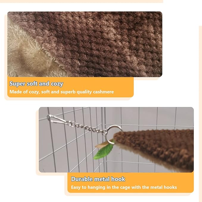 Leftstarer Pet Hammock and Tunnel Set, Soft Cashmere Material, Perfect for Guinea Pigs, Rats, Hamsters, and Other Small Pets