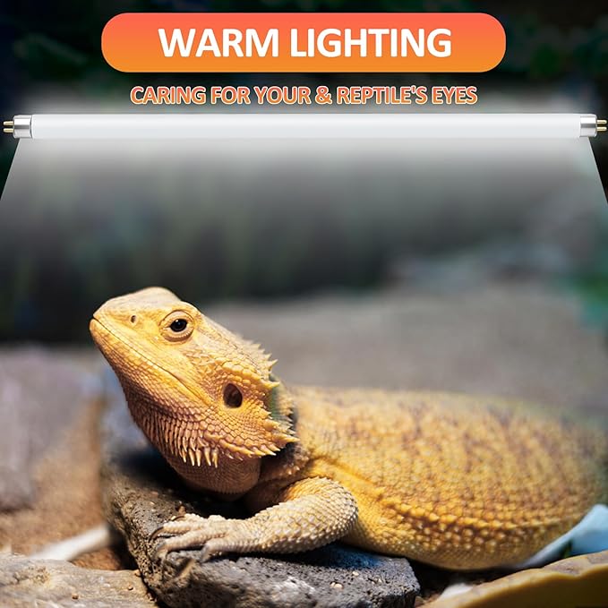 2PCS T5 UVB Reptile Light 8W 10.0,UVA UVB Light Bulb for Reptiles,Reptile UVB Lamp Tube for Bearded Dragon,12 Inchs