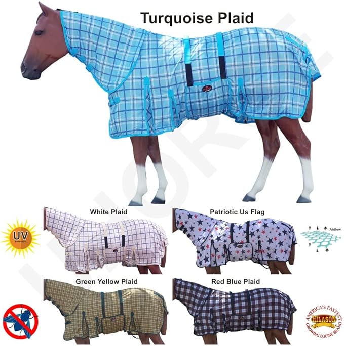 HILASON Horse Fly Sheet - Summer Spring UV Protection Mesh Bug Mosquito FlySheet for Horses | Fly-Sheet