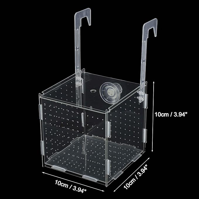 Fish Breeder Box for Fish Tank, Acrylic Fish Tank Divider, Easy to Install, 5.91"x5.91"x5.91", Clear, 1 Set