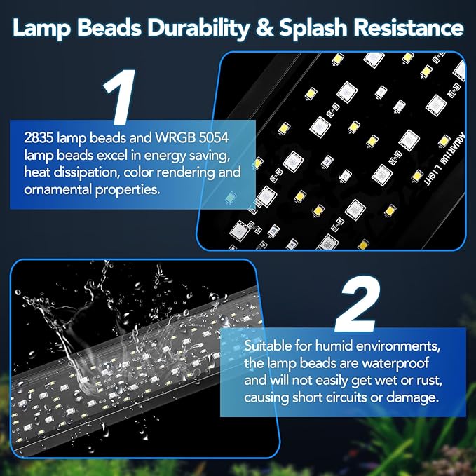 hygger Sun Moon LED Aquarium Light, Full Spectrum Fish Tank Light Day-Night Dual Timer, Adjustable 6 Timer 10 Brightness 8 Colors for Planted Freshwater Tank (16W for 12~18in Long Tank)