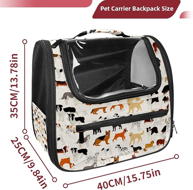 Dog Cat Backpack Carrier, Breathable Cat Carrier Large Space Bubble Pet Backpack for Kitty Small Dog