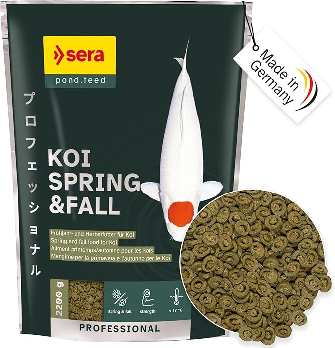 sera Koi Professional Spring & Fall Food 4.86 lb/2200 g | Floating Pellets for Immune Support & Condition | for Temperatures Below 63°F | Enriched with Vitamins & Omega Fatty Acids