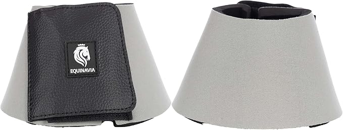 Equinavia Toki Bell Boots for Horses | Neoprene Overreach Boots - Steel Grey - L