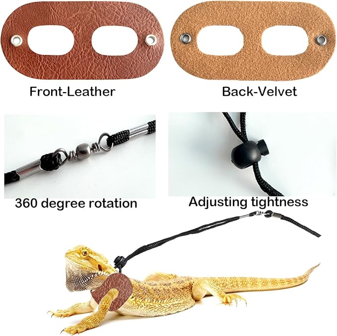 Leopard Gecko Travel Carrier,Bearded Dragon Travel Backpack with Harness and Leash Set,Space Capsule Clear Bubble Window Astronaut Reptile Carrier Backpack, Airline Approved