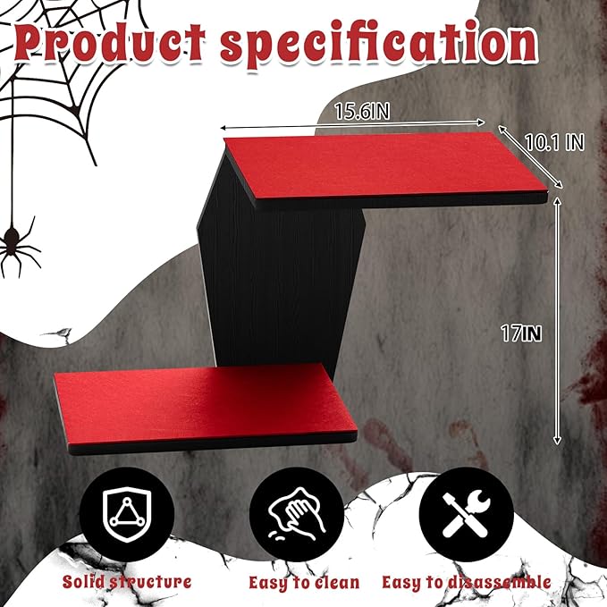 Sintuff Gothic Wall Cat Shelves Wall-Mounted 2 Platform Wall Climbing Steps Furniture Goth Floating Coffin Cat Bed Tree Space-Saving Perch Ladder for Playing Nap Indoor Gothic Christmas