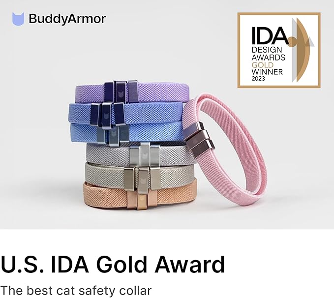 Safety Cat Collar - U.S. IDA Gold Award Design, Stretchy Elastic Quick Release Non Breakaway Cat Collar Light Weight for Kitten All Small Medium Large Cats (Olive, M (7.8-15.7 inch))
