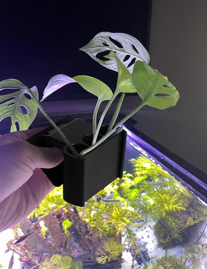 2 Pk Upgraded Aquarium Plant Holder, Hanging Aquarium Plant Holder with Clip, Suitable for Fish Tank Plant Potting, Aquarium Decoration