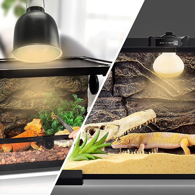 LUCKY HERP 4 Pack 50W Reptile Heat Lamp Bulb (2nd Gen), Amphibian Basking Light Bulb, Reptile Daylight Bulb for Turtle, Bearded Dragon, Lizard Heating Use