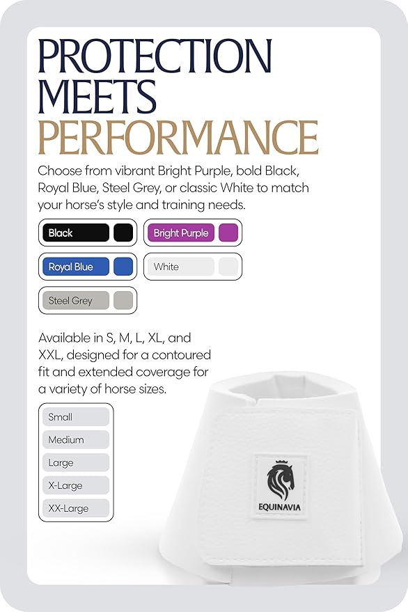 Equinavia Toki Bell Boots for Horses | Neoprene Overreach Boots - White - XL