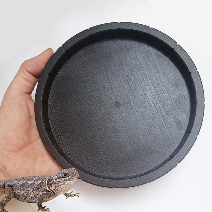 Reptile Feeding Dish Bowl Food and Water Bowl Tortoise Dish Reptile Tank Decor, Dia 6.7 Inches, Round