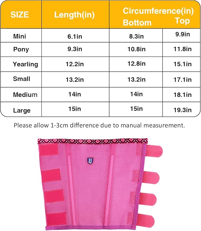 Fine Mesh Fly Boots Loose Fitting & Non-Slip Horse Fly Leggings Fleece Air Flow (Set of 4)