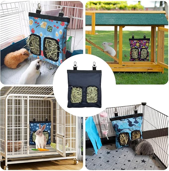 Guinea Pig Hay Feeder, Hanging Rabbit Hay Feeder Bag for Guinea Pigs Bunnies Chinchillas. Pinkbones