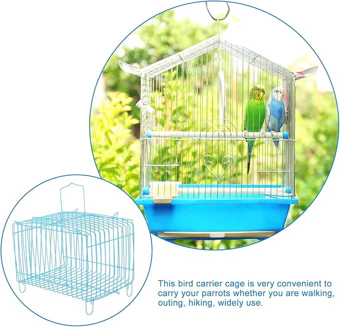 Kisangel Metal Bird Travel Cage Small Bird Cage Portable Carrier Storage s Carrying for Pet Product