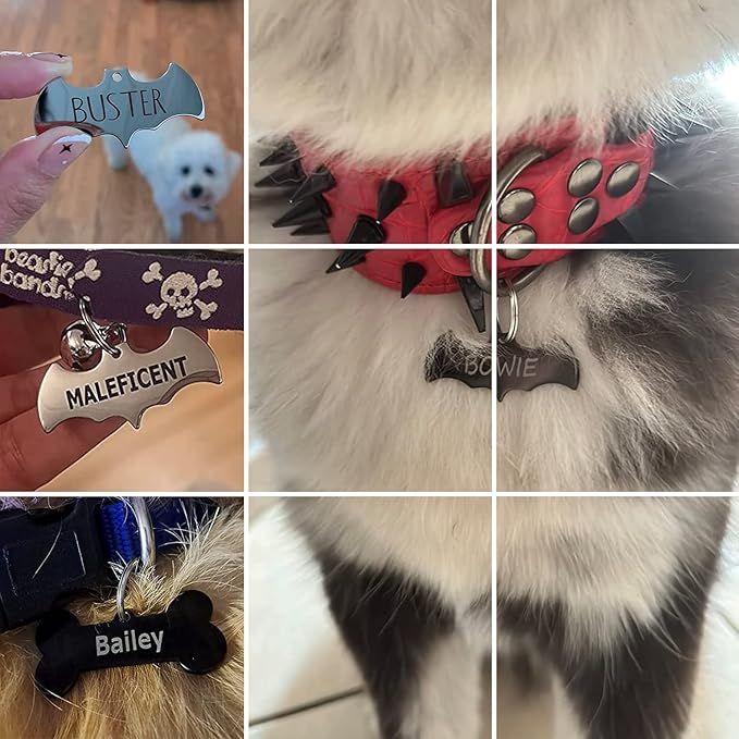 Premium 316 Surgical Grade Stainless Steel Personalized Dog & Cat ID Tags - Fun Shapes for Sporty Outdoor Pets - Custom Engraved Name & Info for Collar Accessories & Pet Necklaces Triangle