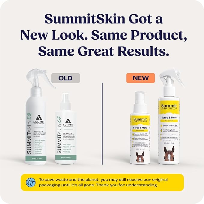 Summit Equine Sores & More Spray – All-Natural Horse Wound Care, Skin Repair & Itch Relief – Safe for Daily Use on Horses & All Animals – Non-Toxic, Steroid-Free, 4oz