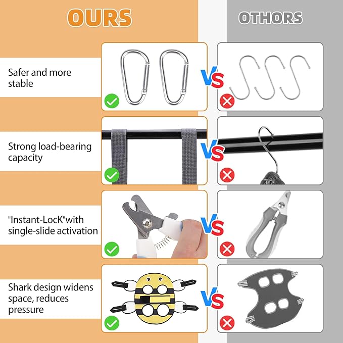 Dog Grooming Hammock for Small Dogs Cats, Cute Bee Design Dog Hanging Harness for Nail Trimming/Clipping, Pet Sling with Grooming Kit and Thick Neck Support & Strap Restraint Claw Care, XS
