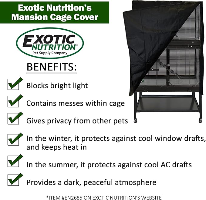 Durable All-Metal Mansion Cage for Chinchillas, Rats, Ferrets, Degus, Prairie Dogs (4-Level)