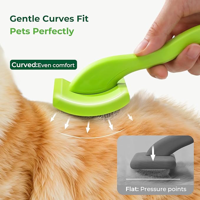 Pecute Slicker Brush for Dogs & Pet Comb, Professional Grooming Dog Brush for Goldendoodles, Poodles, Labradoodles, with Extra Long Soft Pins to Effectively Remove Tangles, Knots and Mats, 2PCS