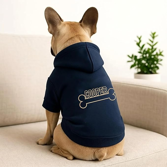 Noni Personalized Name Dog Hoodie, Embroidered Puppy Sweater with Name Text, Custom Pet Clothes Warm Winter Outfit for Dogs, Bright Puppy Sweatshirt, Pet Birthday Outfit, Gift for Dog Lovers