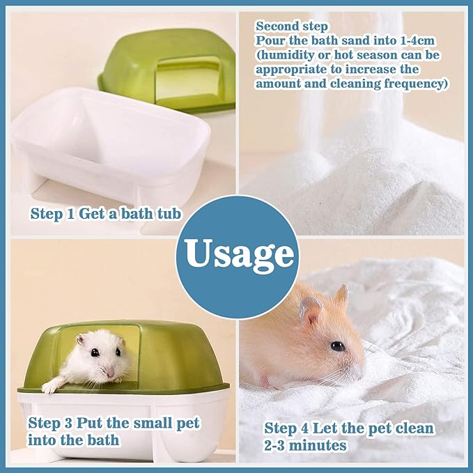 Sukh 47OZ Hamster Sand Bath - Fine Desert Sand Hamster Bedding Reptile Silica Sand Gerbil Hideout for Hamster Chinchillas Gerbil Syrian Mice Small Animals Small Pets