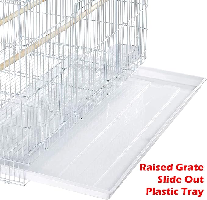 Lot of Breeding Flight Bird Parrot Cage for Aviaries Canaries Budgies Finches Lovebird Parakeet (White 24"x16"x16"H)